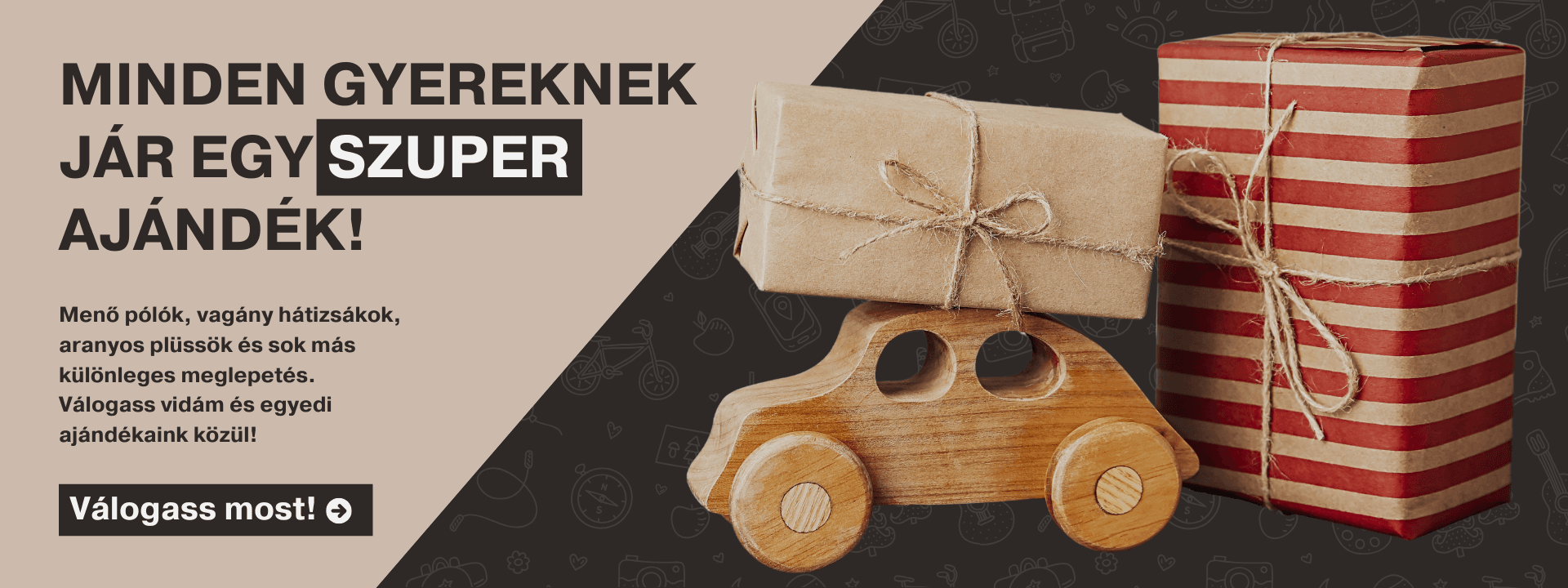 Ajándék gyerekeknek banner (széles)