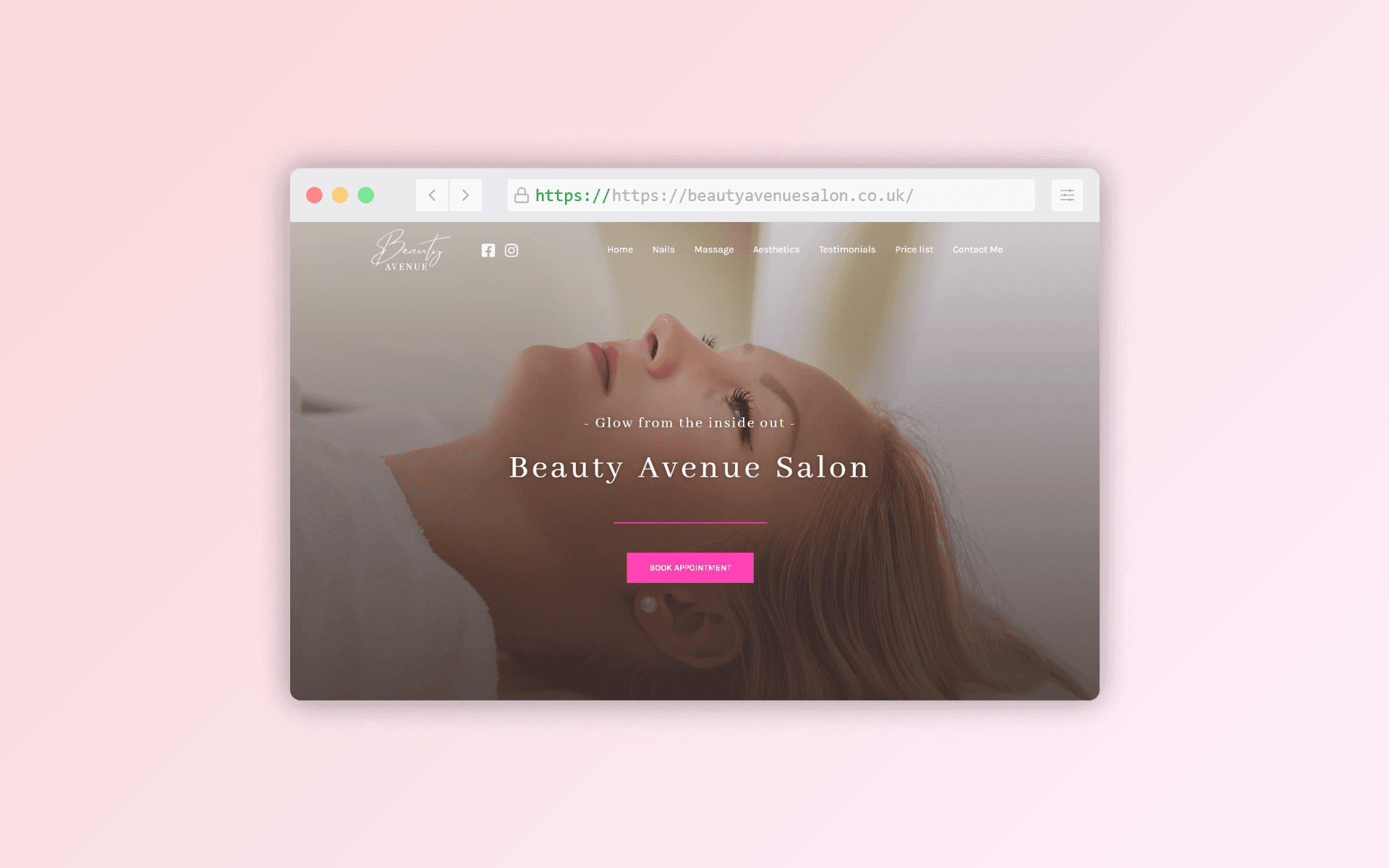 referencia: Beauty Avenue Salon Weboldal