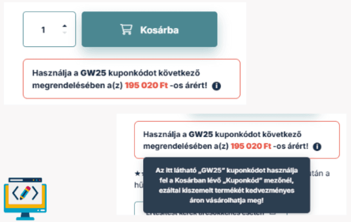Kupon infobox fejlesztés
